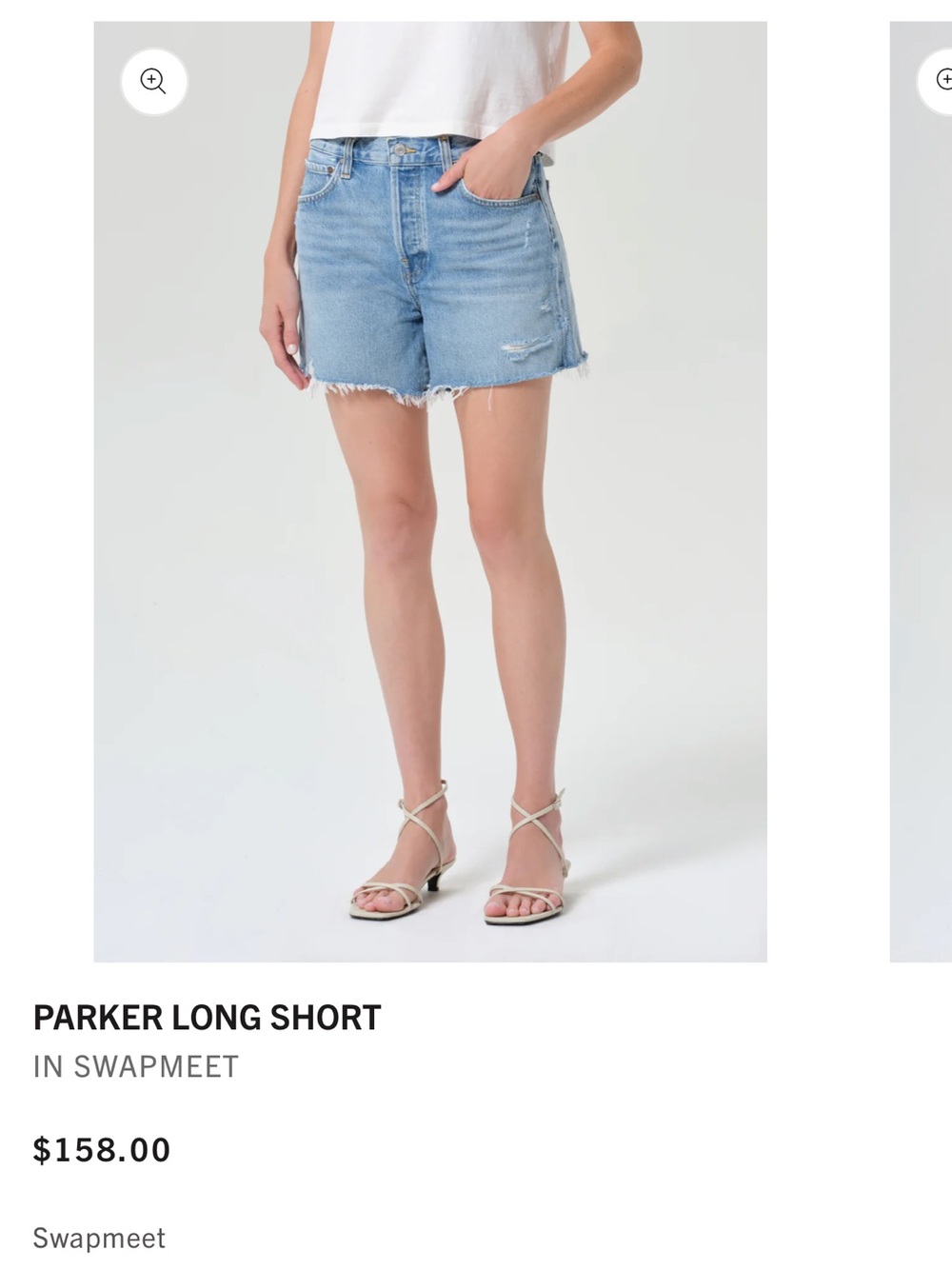 Parker Long Women's Distressed Denim Shorts - Light Blue